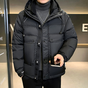白羽绒服男冬季2021年新款连帽休闲潮牌冬装男士加厚保暖工装外套