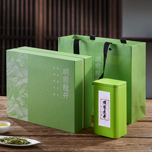春茶明前龙井茶叶绿茶豆香型罐装礼盒装送礼散茶250g