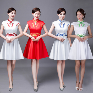 8880人付款淘宝新款学生合唱演出服礼仪服装迎宾小姐颁奖旗袍中国风