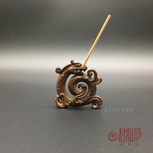 复古包浆 铜貔貅立体摆件 全铜创意小貔貅一柱香线香香插
