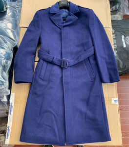 新款消防呢子大衣火焰蓝羊毛常服大衣冬季加长款风衣作训服修身男