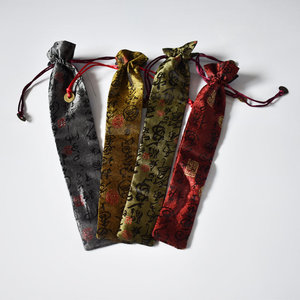 折扇扇袋扇子扇套收纳袋棉麻袋子纯色中国风古风寸复古刺绣布袋