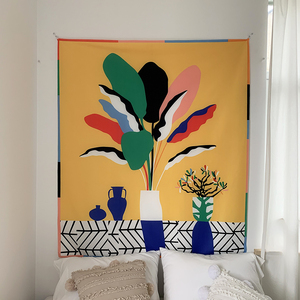 小清新背景布艺术ins风挂画墙面床头房间装饰出租屋改造挂毯 布置