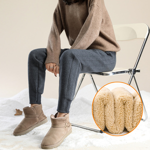 羊羔绒运动裤女加绒加厚秋冬保暖外穿棉裤宽松束脚休闲裤高腰卫裤