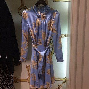 SCOFIELD女装2017新款印花长袖修身连衣裙SFOW74901S
