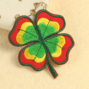 彩色四叶草精美刺绣高端烧边儿童衣裤鞋帽装饰羽绒服破洞补丁贴