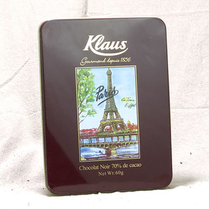 Klaus经典黑巧克力礼盒60g法国原装进口铁盒装零食巧克力制品点心