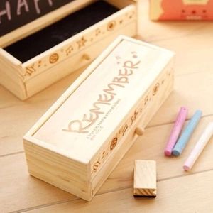 多功能简约创意学生木质文具盒 黑板双层铅笔盒 男女学生儿童礼物