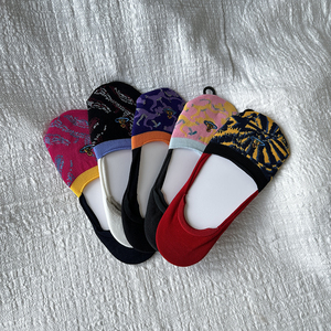 两只袜子外贸店日本出口尾单老太后刺绣浅口复古潮袜夏女士隐形袜