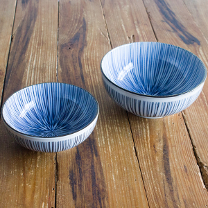 三峰窑日本原装进口餐具美浓烧陶瓷碗日式家用圆形汤碗钵碗细十草