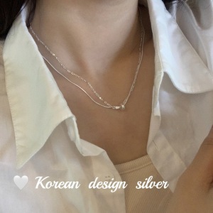 韩国小众设计款ins风S925纯银双层抽拉蛇骨项链女轻奢简约锁骨链