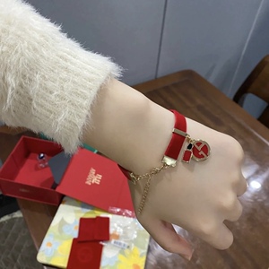 阿玛尼礼盒赠品高定红色蓝色丝绒手链假一赔十全新包邮正品