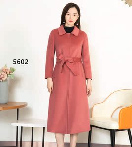 娅格国际5602 专柜正品2020冬季新款女羊毛双面呢大衣外套1128