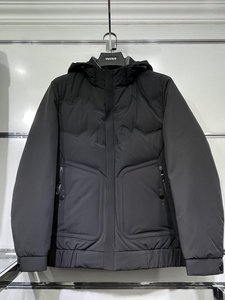 百天奴2021年冬季新款3708男士时尚休闲连帽常规款灰鸭绒羽绒服