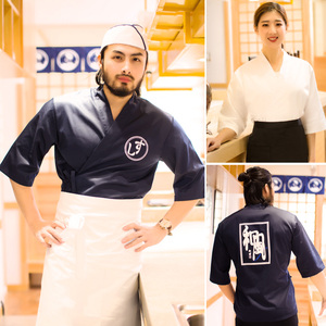 日式工作服居酒屋厨师装定制寿司餐厅服务员料理服日料店工作套装