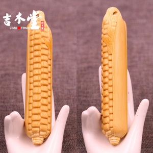 吉木堂竹根雕手把件名家杨吉精雕玉米金玉满堂艺术品雕手工小摆件