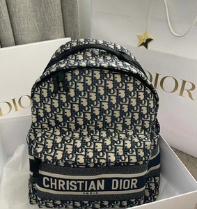 国内现货|dior迪奥 老花oblique蓝色老花双肩书包背包