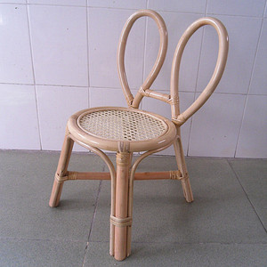 藤椅 儿童藤椅 兔耳款儿童拍照摄影道具藤木椅休闲藤椅