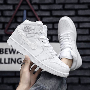 aj男鞋联名官网情侣空军一号白黑小白鞋女莆田纯原aj1高帮纯白鞋