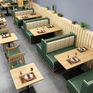 定制西餐厅卡座沙发奶茶店桌椅组合餐饮家具尺寸调整虾足大众组大
