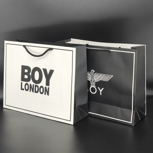 现货 boy london 纸袋子 手提袋 购物礼品袋 黑白两面 厚白卡纸