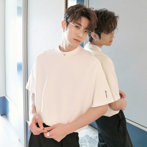 CHICERRO西西里男装夏季新款韩版设计感高级感男士短袖白色T恤潮