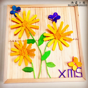 diy手工制作工艺画模型建筑耗材木板雪糕棒冰棍棒片圆木棍多型号