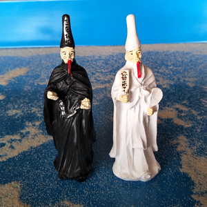 00泽泽工艺品淘宝飞龙纯铜黑白无常铜像 七爷八爷神像 谢必安