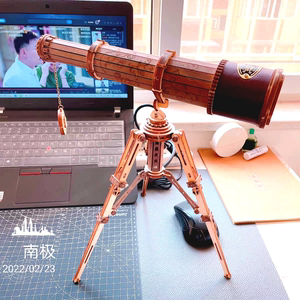 若客若态单筒望远镜diy手工木质拼装模型高难度组装立体玩具礼物