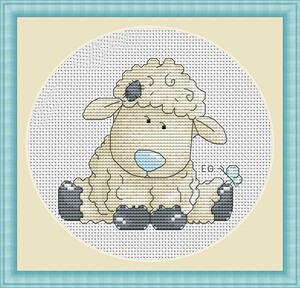 greatop999淘宝2021新款印花十字绣卡通动物可爱小羊图案刺绣棉线