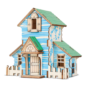 儿童3d立体拼图木质房子
