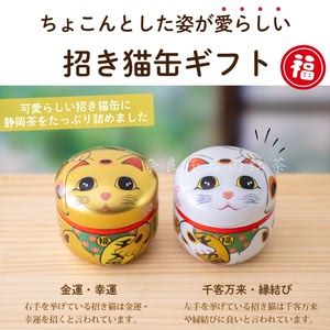 【现货】日本招财猫罐入抹茶入玄米茶/煎茶2.5g×12枚茶包入