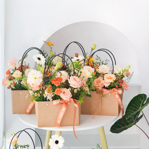 梯形手提袋纸袋花艺时尚手提盒节日礼盒包装插花盒tb118454_883