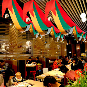 金色波浪旗拉旗吊旗店铺酒店商场餐厅门店场景布置挂件氛围装饰品