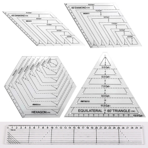 指间鲁绣手工拼布多边形尺子缝份尺裁剪尺菱形尺六边形制图三角形