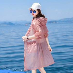 防晒衣女中长款薄款外套2021新款妈妈夏季长袖开衫时尚超薄防晒服