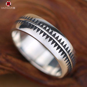 大拙 undercover高桥盾 锯齿戒指925纯银diz纹身图腾闭口复古男女