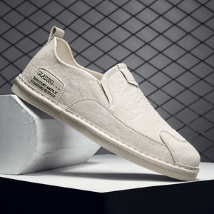 款男鞋真皮休闲皮鞋百搭软底懒人鞋一脚蹬配牛仔裤豆豆鞋0人付款69