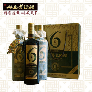 王建忠6度黑苦荞山西老陈醋500ml*6瓶礼盒无添加纯酿保健养生金醋