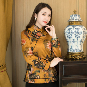 00四秀坊男装淘宝年轻少女款兔毛唐装棉袄女秋冬短款夹棉旗袍小袄