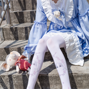 洛丽塔裤袜子女长筒袜jk日系可爱ins潮春夏薄款动漫lo娘白色丝袜