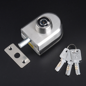 玻璃门锁玻璃门插销锁单双门地锁免开孔玻璃门中央锁单门玻璃门锁