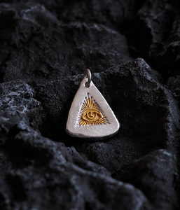 银曼旗舰店天猫银の曼925银潮男耳钉单只上帝之眼三角形个性创意