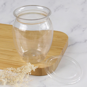 一次性pet蜜糖罐冰淇淋慕斯杯食品级创意甜品透明塑料杯整箱带盖