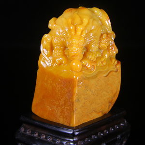 四大国石昌化田黄石印章摆件 龙龟 皮封完美肉质细腻把件天然文玩