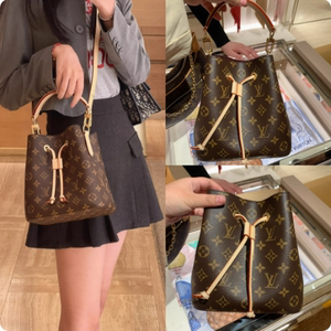 LV/路易威登新款女包neonoe mini老花水桶包单肩斜跨手提包M46581