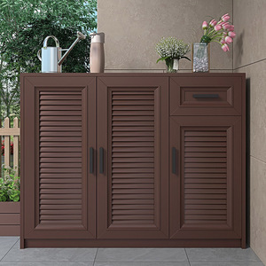 户外收纳柜全铝合金防水防晒阳台花园庭院别墅可定制门口储物鞋柜