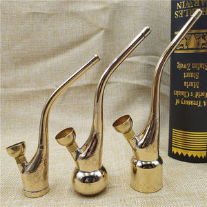 纯铜吸烟过滤器水烟袋 便携黄铜烟袋锅子两用 老式传统烟斗旱烟杆