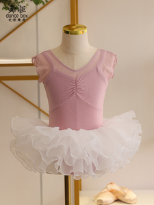 新款夏季儿童粉色短袖舞蹈服女童练功服跳舞衣服中国舞民族舞服装