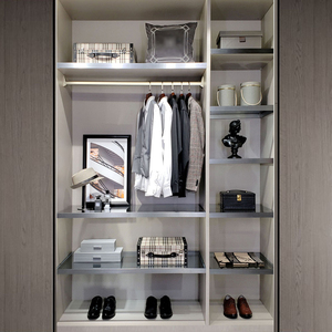 样板间现代轻奢风格摆件软装家居男装衣柜衬衫抱枕皮盒组合zh2400